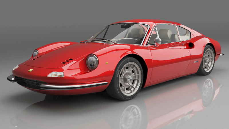 1969 Ferrari Dino 246 GT Modelo 3D .c4d .max .obj .3ds .fbx .stl .blend 