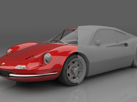 1969 Ferrari Dino 246 GT Modelo 3D
