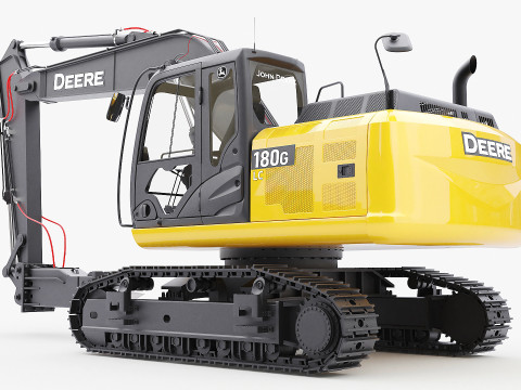 John Deere Construction 180G Digger Excavator 3D Model