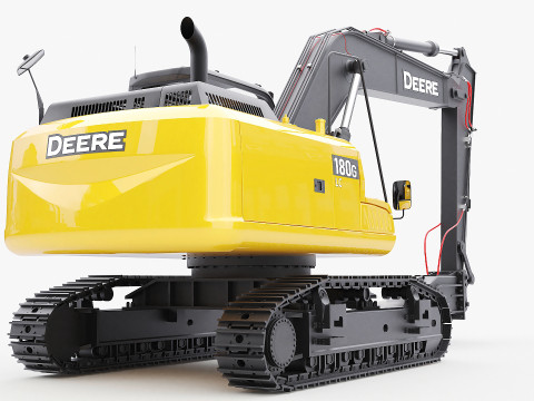 John Deere Construction 180G Digger Excavator 3D Model