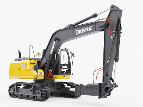 John Deere Construction 180G Digger Excavator 3D Model