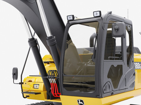 John Deere Construction 180G Digger Excavator 3D Model