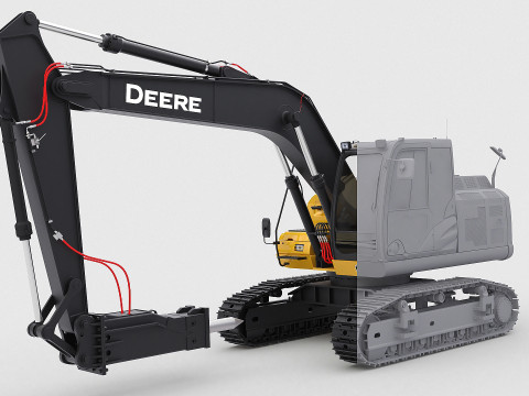 John Deere Construction 180G Digger Excavator 3D Model