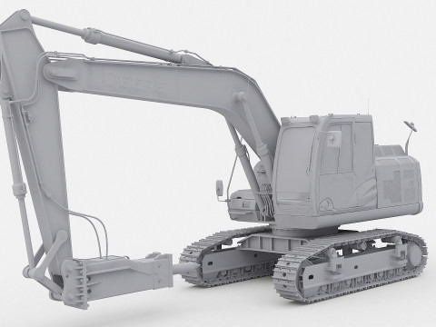 John Deere Construction 180G Digger Excavator 3D Model