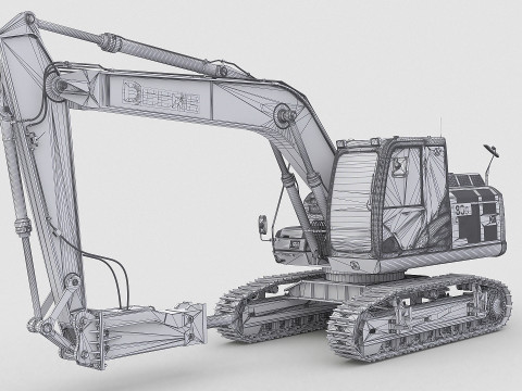 John Deere Construction 180G Digger Excavator 3D Model