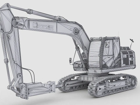 John Deere Construction 180G Digger Excavator 3D Model