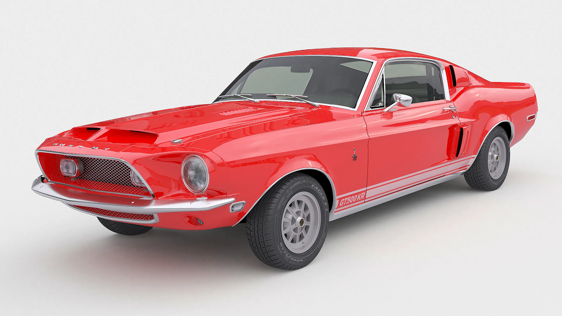 1968 Shelby GT-500KR 3D Model .c4d .max .obj .3ds .fbx .stl .blend 