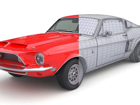 1968 Shelby GT-500KR Modello 3D