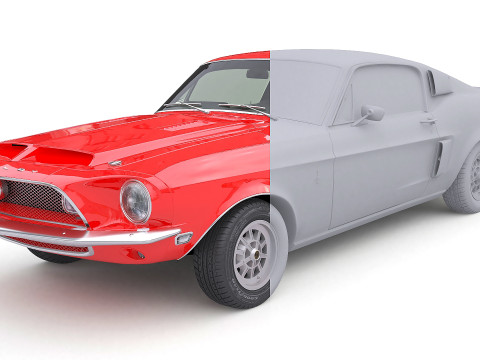 1968 Shelby GT-500KR Modello 3D