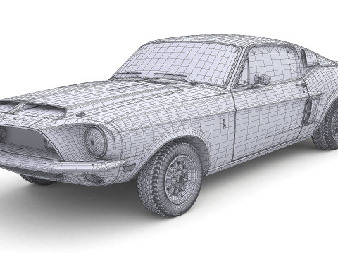 1968 Shelby GT-500KR Modello 3D