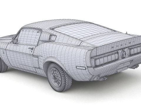 1968 Shelby GT-500KR Modello 3D