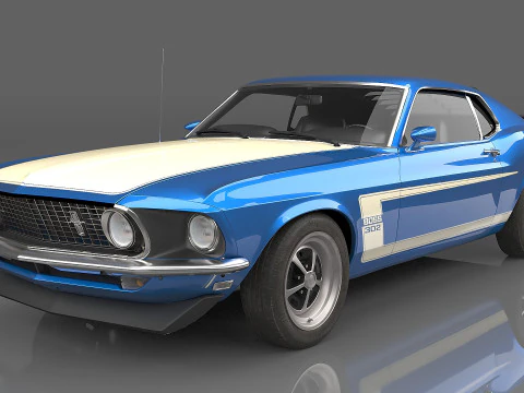 1969 मस्टैंग बॉस 302 एमकेआई 3D मॉडल