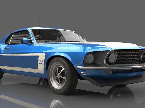 1969 Mustang Boss 302 MkI 3D Model