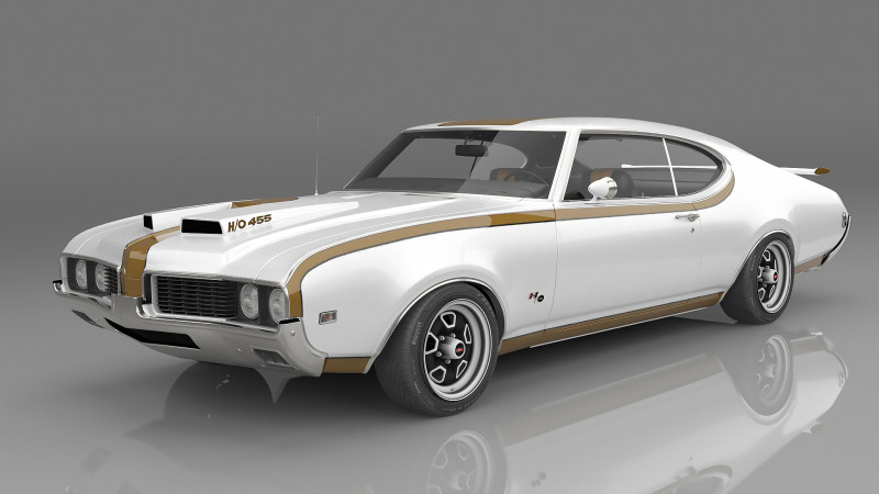 1969 Oldsmobile Hurst-Olds 442 Modello 3D .c4d .max .obj .3ds .fbx .stl .blend