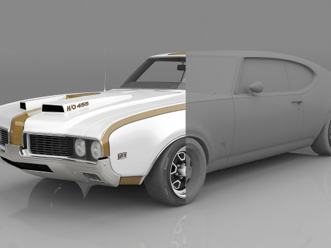 1969 Oldsmobile Hurst-Olds 442 Modello 3D