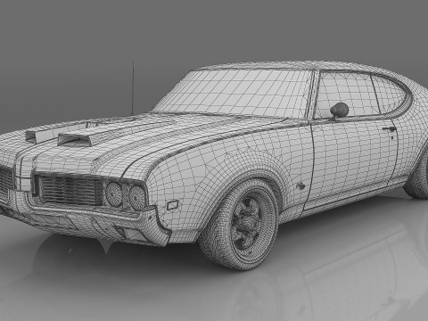 1969 Oldsmobile Hurst-Olds 442 Modello 3D