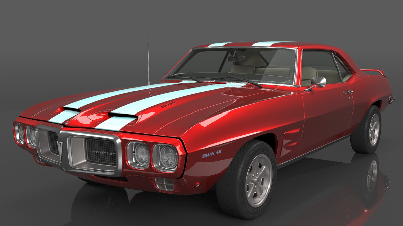 1969 Pontiac Firebird Trans Am Modelo 3D .c4d .max .obj .3ds .fbx .stl .blend