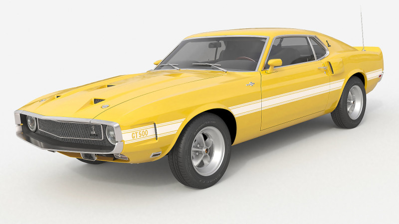 1969 Shelby GT500 428CJ Modello 3D .c4d .max .obj .3ds .fbx .stl .blend