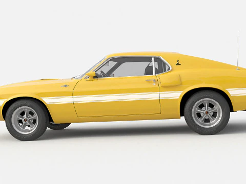 1969 Shelby GT500 428CJ 3D Model