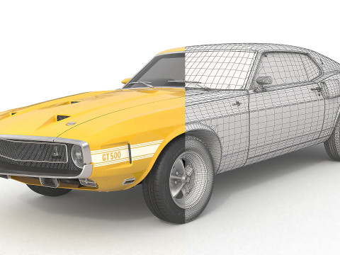 1969 Shelby GT500 428CJ Modello 3D