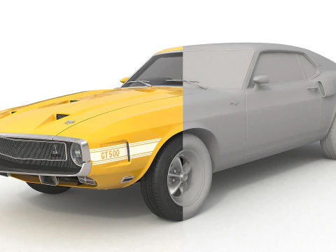 1969 Shelby GT500 428CJ 3D Model