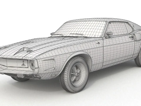 1969 Shelby GT500 428CJ 3D Model
