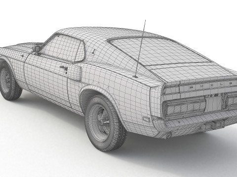 1969 Shelby GT500 428CJ Modello 3D
