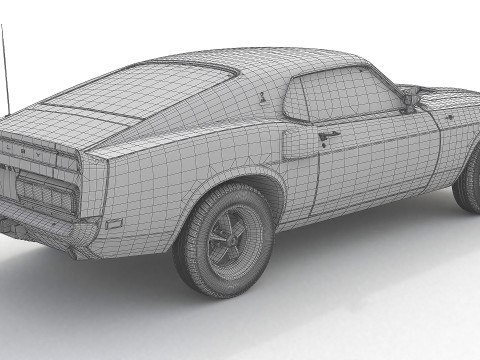 1969 Shelby GT500 428CJ Modello 3D