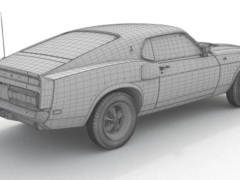 1969 Shelby GT500 428CJ 3D Model