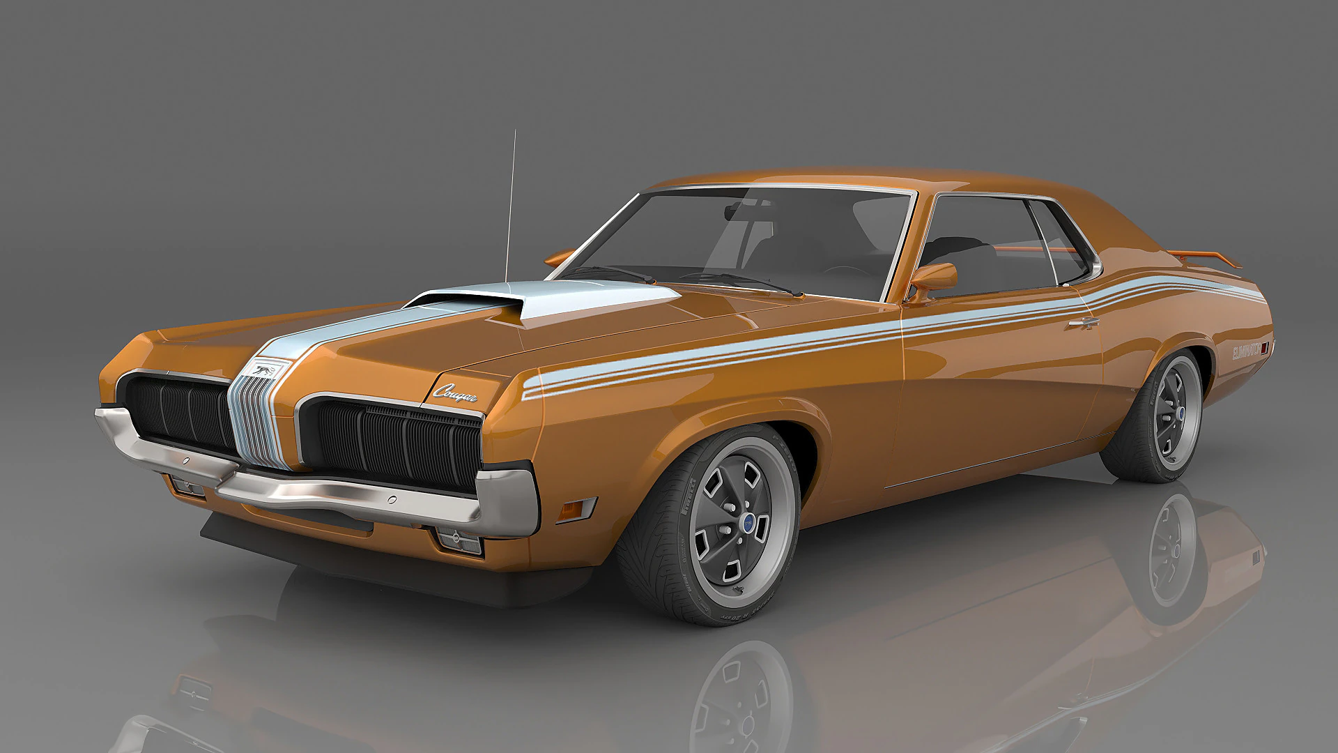1970 Mercury Cougar Eliminator 3D Model .c4d .max .obj .3ds .fbx .stl .blend 