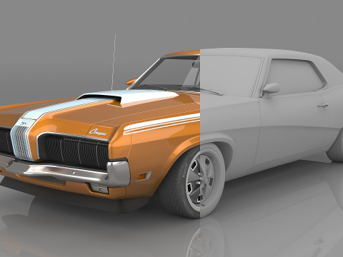 1970 Mercury Cougar Eliminator 3D Модель