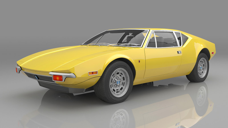 1971 De Tomaso Pantera 3D Model .c4d .max .obj .3ds .fbx .stl .blend 