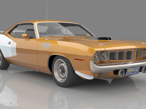 1971 Plymouth Cuda 426 Hemi 3D मॉडल
