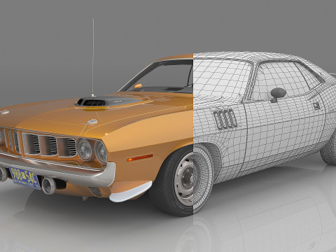 1971 Plymouth Cuda 426 Hemi 3D मॉडल