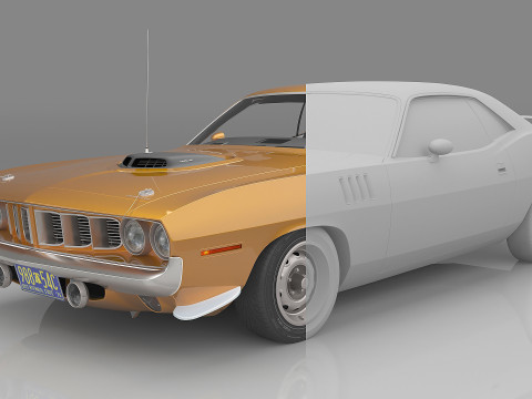 1971 Plymouth Cuda 426 Hemi 3D मॉडल
