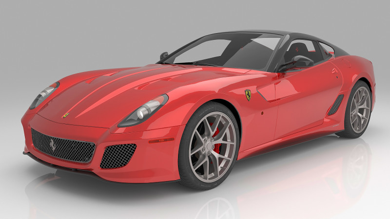 2011 Ferrari 599 GTO 3D Model .c4d .max .obj .3ds .fbx .stl .blend
