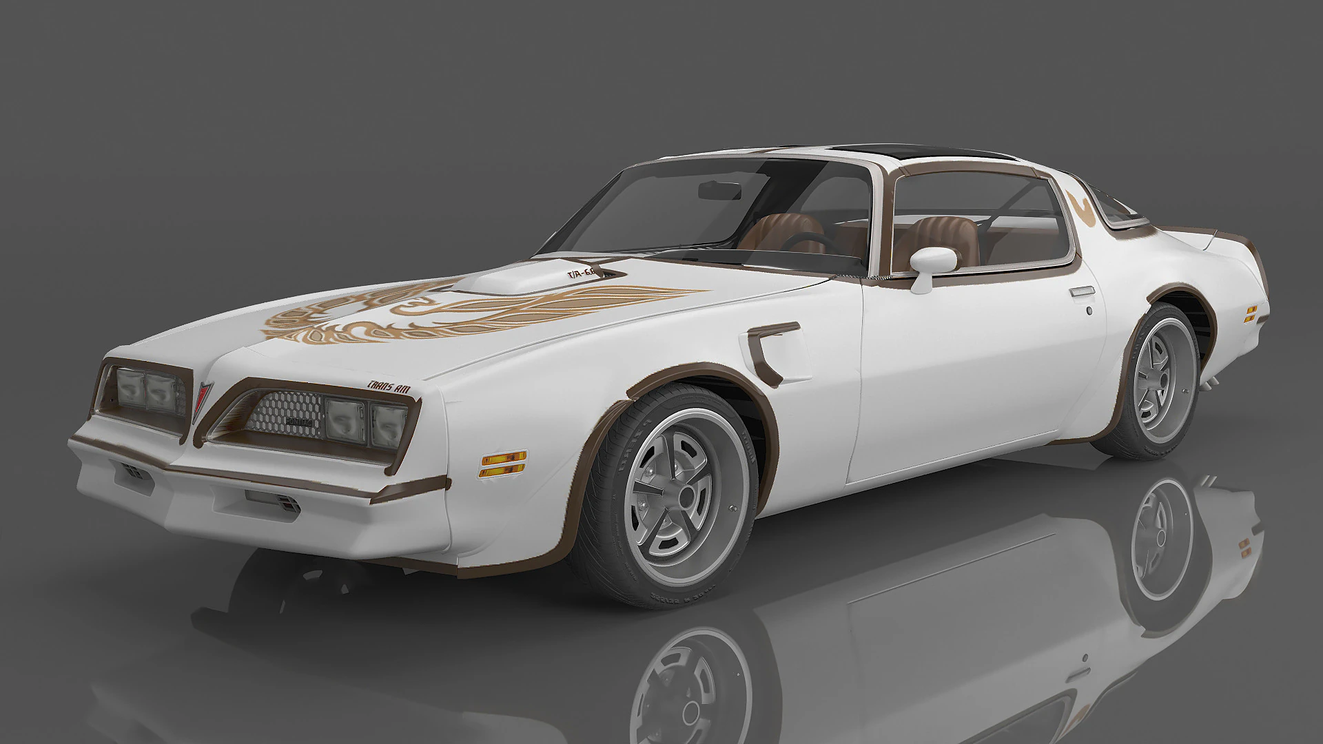 1977 Pontiac Firebird Trans Am 3D Model .c4d .max .obj .3ds .fbx .stl .blend