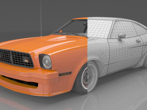 1978 Mustang King Cobra 3D Model