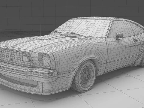 1978 Mustang King Cobra 3D Model