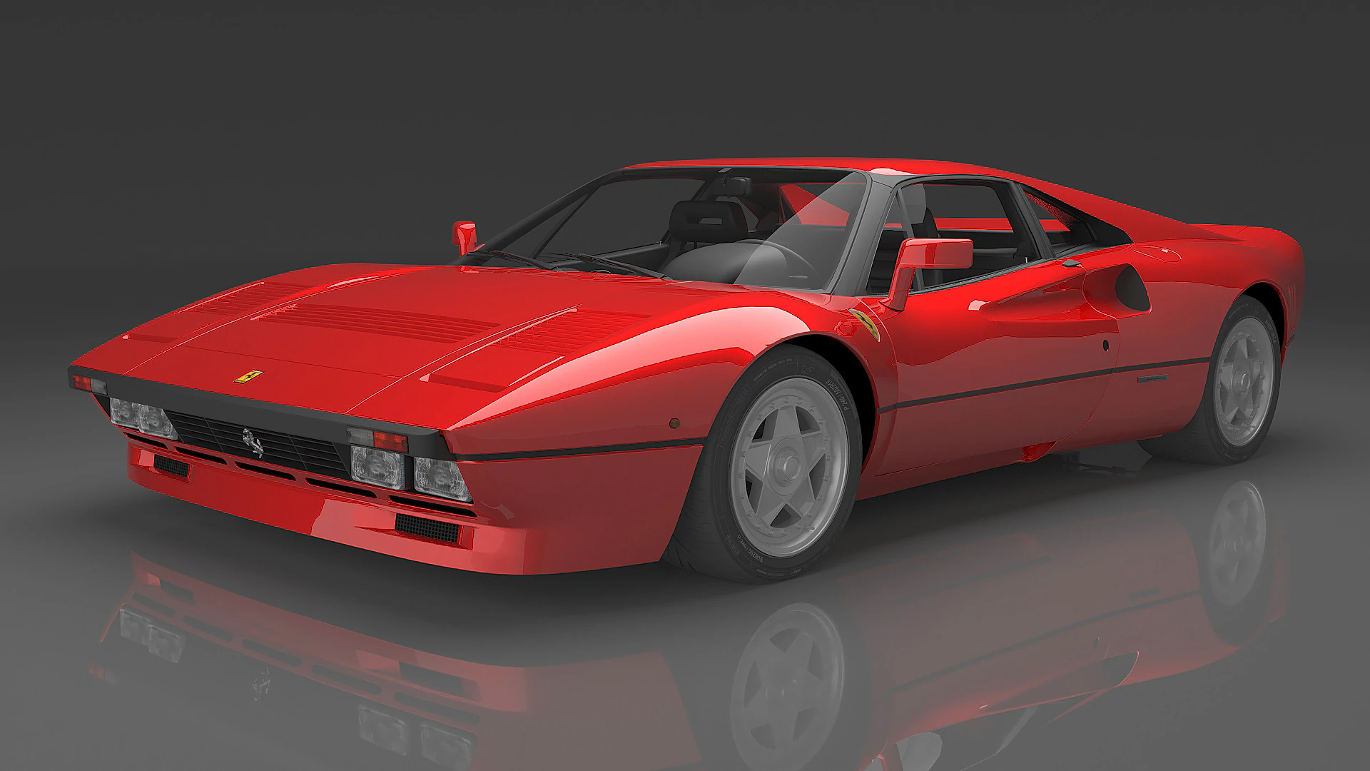 1984 Ferrari GTO 3D Model .c4d .max .obj .3ds .fbx .stl .blend