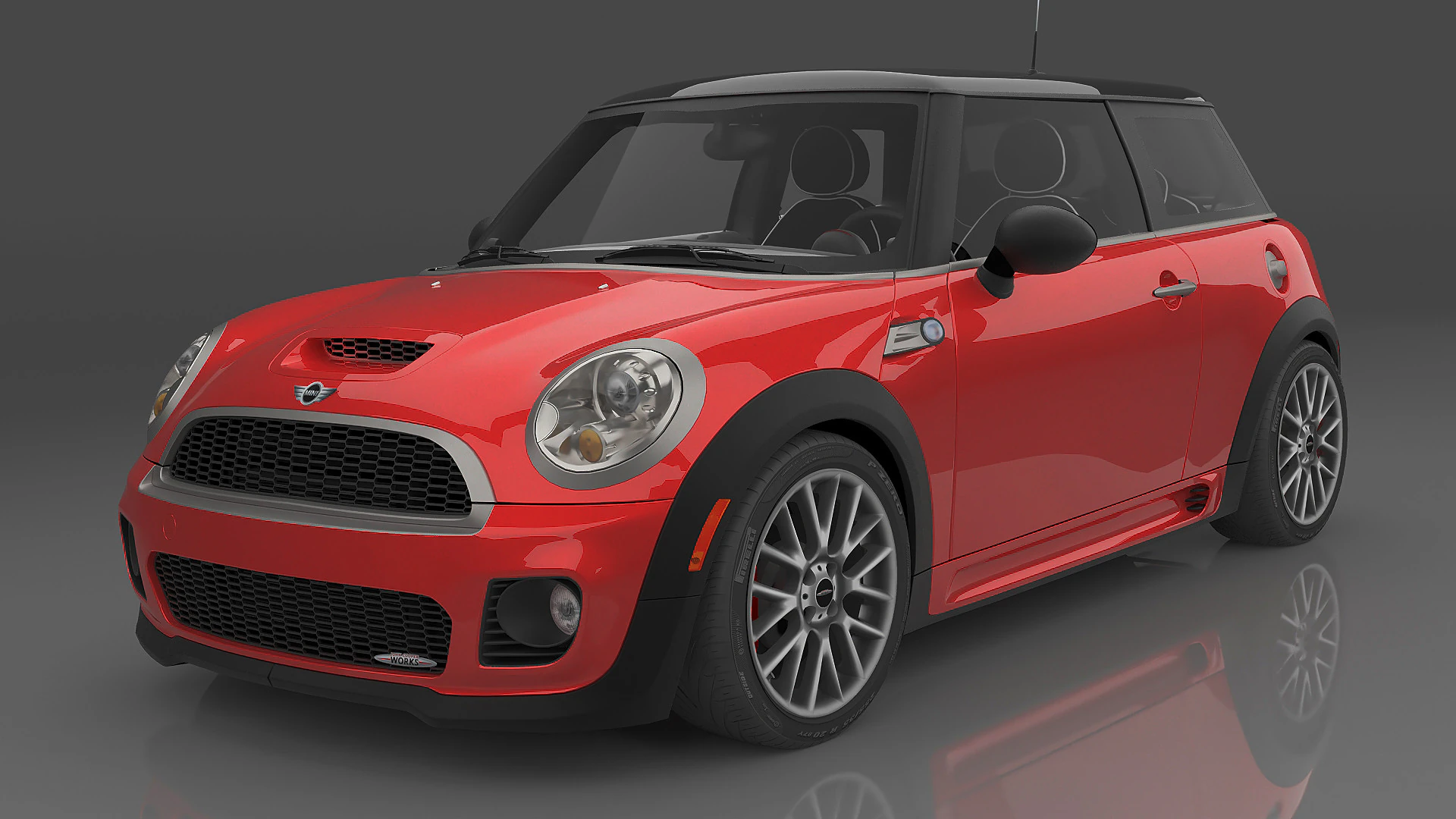 2009 MINI John Cooper Works 3D Model .c4d .max .obj .3ds .fbx .stl .blend 