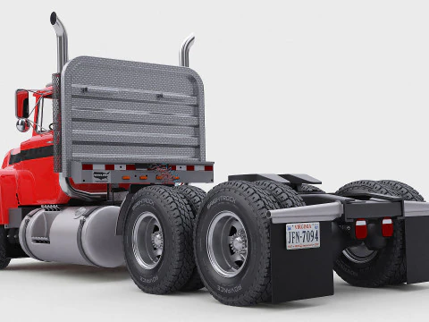 Classic Semi Truck 3D Model