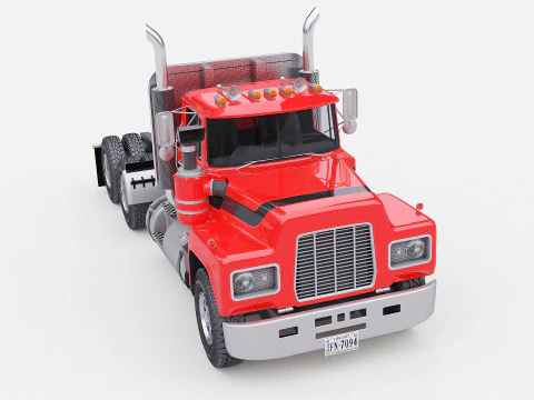 Classic Semi Truck 3D Model