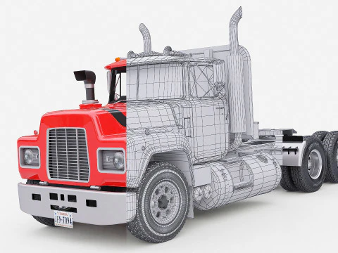 Classic Semi Truck 3D Model
