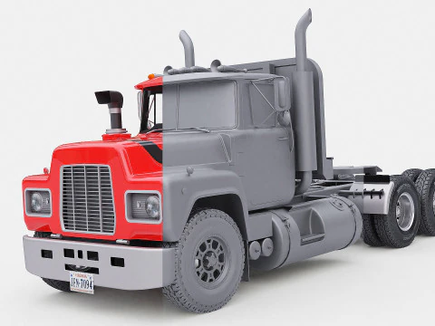 Classic Semi Truck 3D Model