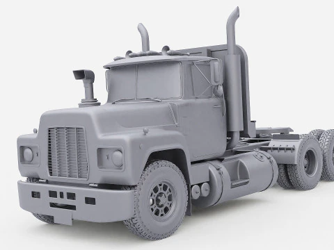 Classic Semi Truck 3D Model