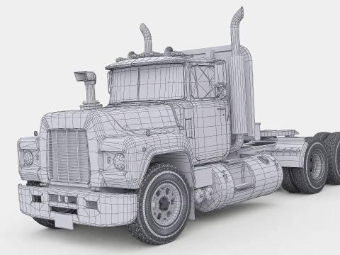 Classic Semi Truck 3D Model