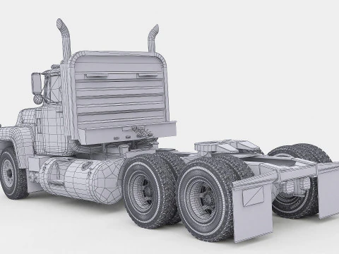 Classic Semi Truck 3D Model