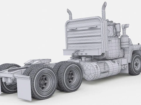 Classic Semi Truck 3D Model
