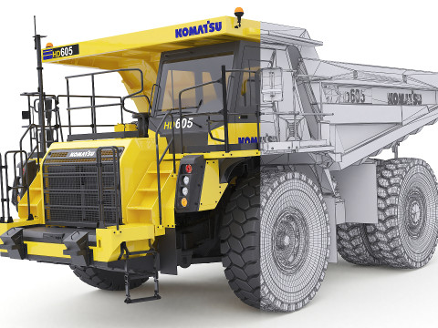 Komatsu HD605 Mining Truck 3Dモデル